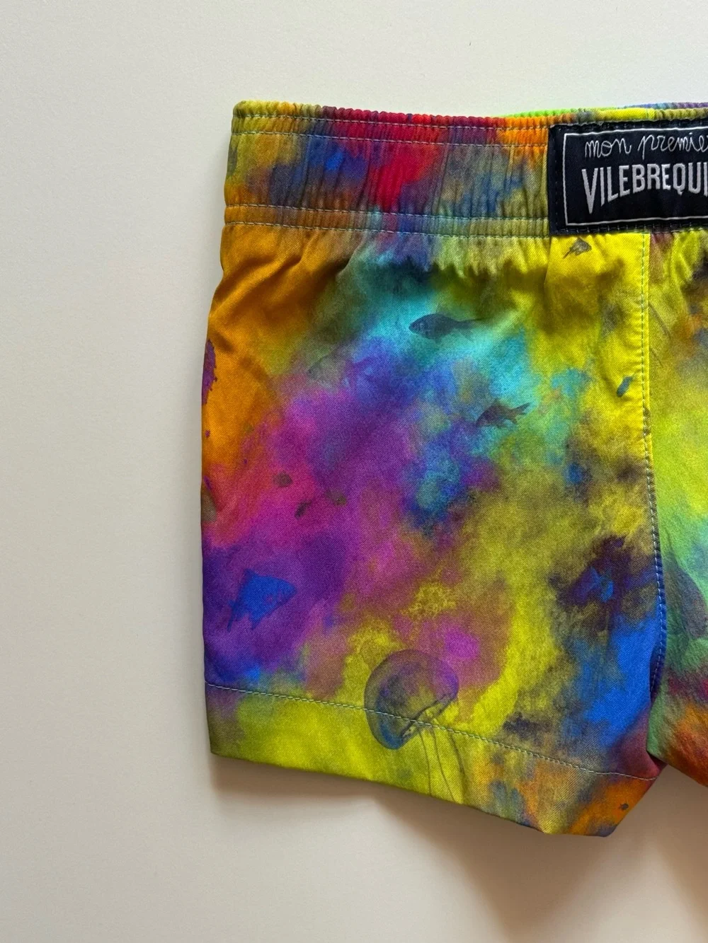 Vilebrequin Baby Boy Bambi Bleu Batik Holi Party Swim Trunks - Size 12M